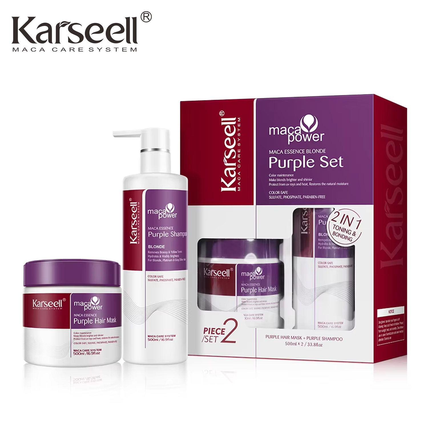 Purple Toning Shampoo - Karseell Purple Hair Mask Purple Shampoo